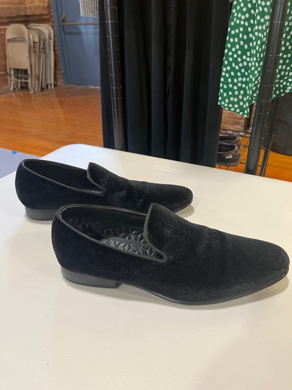 Steve Madden Black Velvet Slip-On Loafers for Men - Picture 3 of 5